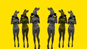 vj video background Rabbit-Power-Yellow-Avatar-Frau-1920x1080_29fps_VJLoop-Nektar-Digital_003
