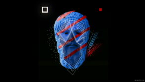 vj video background Checkered-Greece-Face-Plato-animation-effect-on-black-motion-background-vj-loop_003
