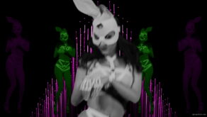 vj video background Multi-Rabbit-costumed-cute-woman-dancing-in-strobing-background-LIMEART-VJ-Loop_003