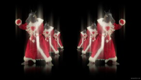 vj video background Horse-head-santa-displays-his-boxing-fighting-skills-isolated-on-black-background-holographic-video-art-VJ-Loop_003