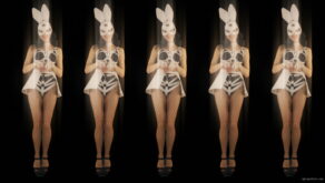 vj video background Five-jumping-Girls-in-Bunny-Mask-isolated-on-Black-background-4K-Video-Art-VJ-Loop_003