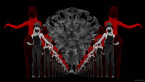 vj video background Covid19-Girl-in-mask-dancing-with-Virus-on-strobing-red-white-background-4K-Video-Art-VJ-Looped-Clip-1920_003