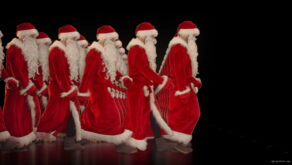 vj video background Army-of-Santa-Claus-walking-isolated-on-black-background-Video-Art-4K-Vjing-Footage-1920_003