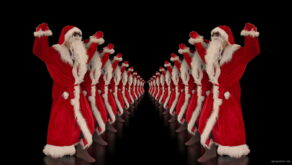 vj video background Tunnel-of-Dancing-Santa-Clauses-isolated-on-black-background-4K-Video-Art-VJ-Footage-1920_003