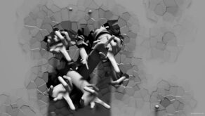 Numerous-3D-hands-with-peace-sign-on-cracked-wall-video-mapping-loop-g5tnys-1920_004 VJ Loops Farm