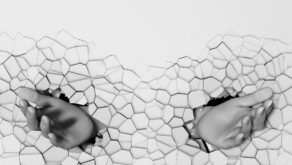 Praying-two-3D-hands-palms-up-on-cracked-texture-wall-mapping-loop-qgsmay-1920_004 VJ Loops Farm