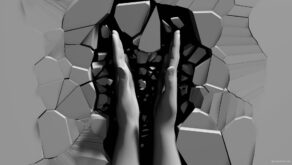 vj video background Slowly-clapping-3D-hands-on-creaked-texture-wall-projection-mapping-loop-doft4n-1920_003