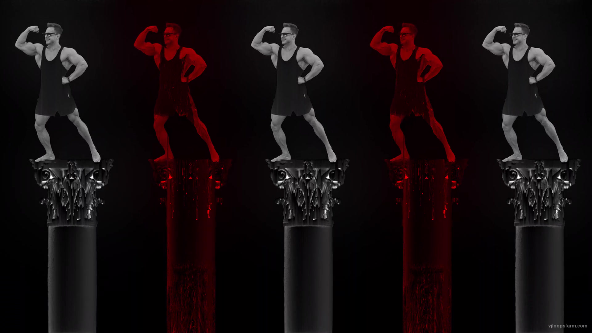 Bodybuilders-with-Pixel-Sorting-on-5-columns-pattern-black-red-isolated-on-Alpha-Channel-Video-VJ-Footage-9knoyk-1920_008 VJ Loops Farm