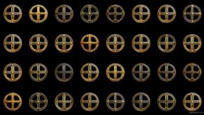 vj video background Art-Deco-golden-Earth-Sign-Random-elements-Grid-Pattern-isolated-on-black-background-Ultra-HD-VJ-Loop-zwzkz8-1920_003